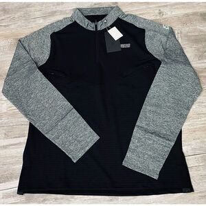Rawgear Mens Athletic Black Shirt Workout Half Zip Sz L